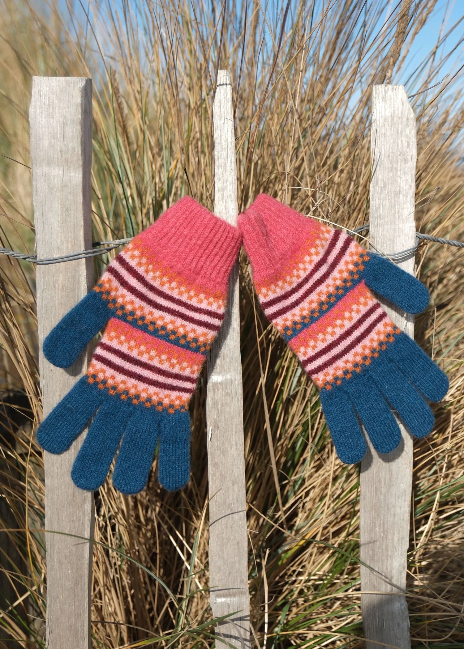 Patterned Gloves In Autumn Berry