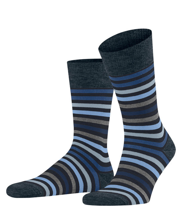Tinted Stripe Mens Socks Dark Navy