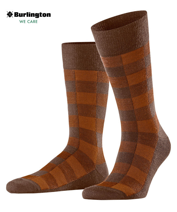 Buffalo Check Mens Socks Caramel