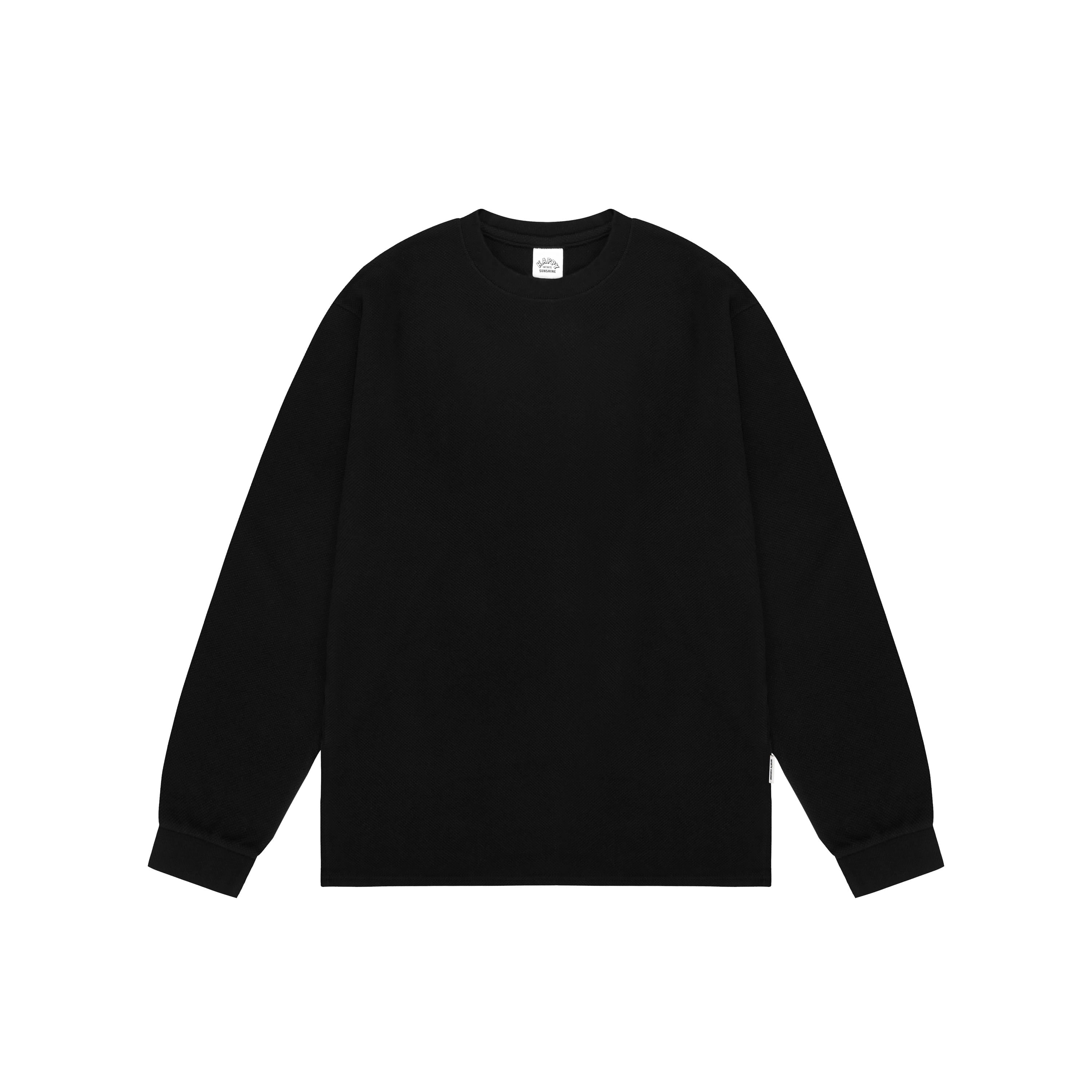 Waffle Long Sleeve Tee Black