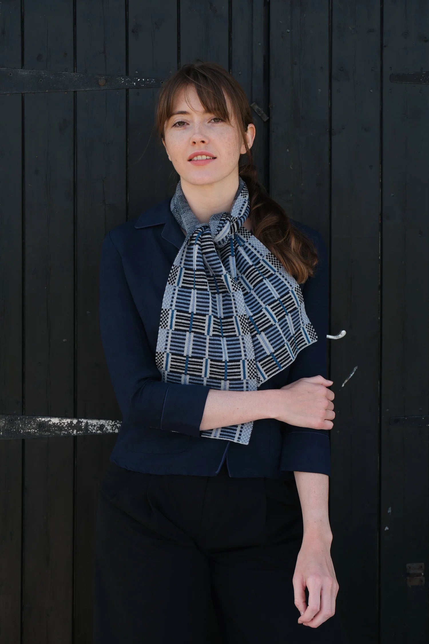 Ladders Scarf In Fossil Colours