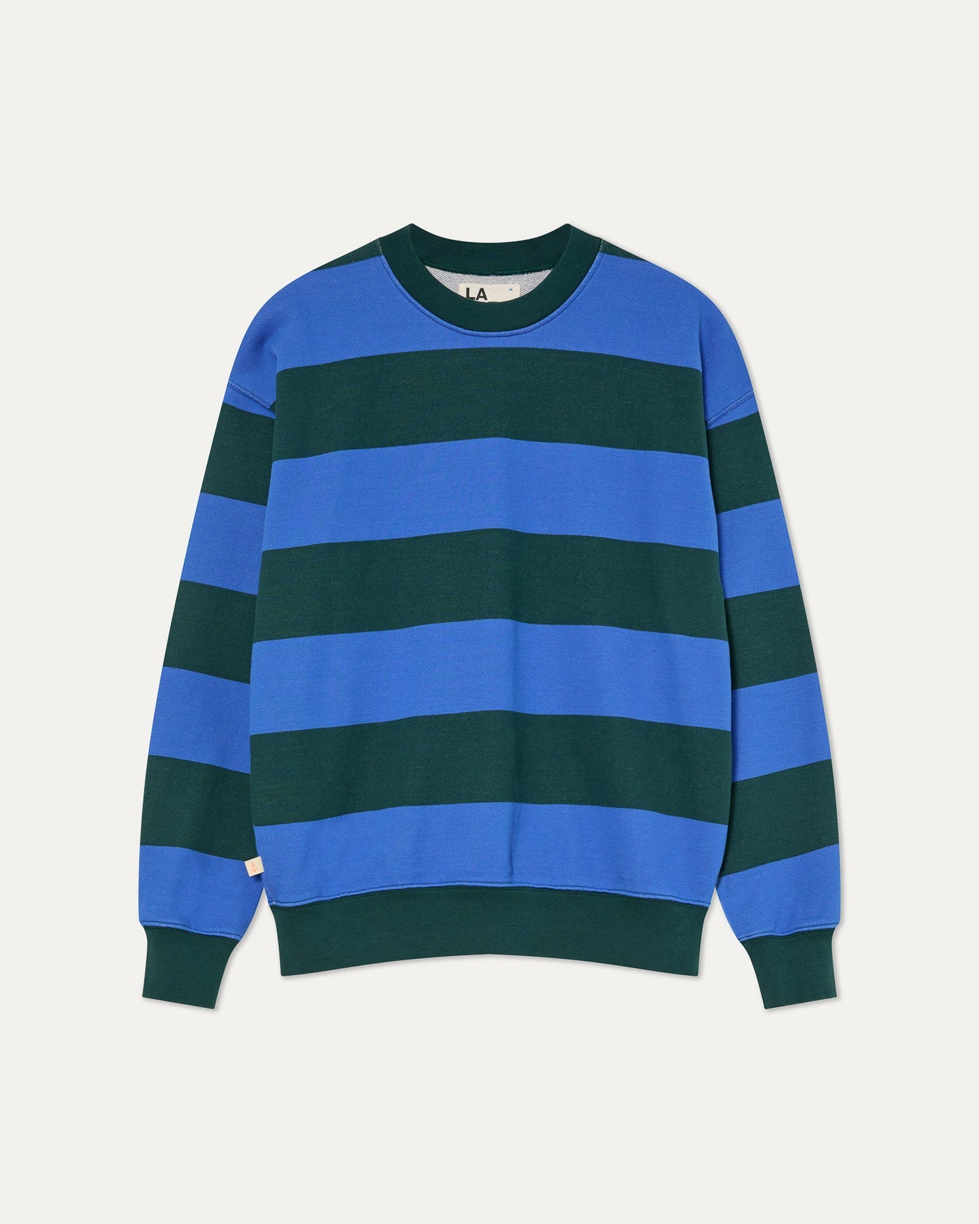 Paiva Drop Shoulder Sweatshirt Dark Green/Yves Blue Stripe