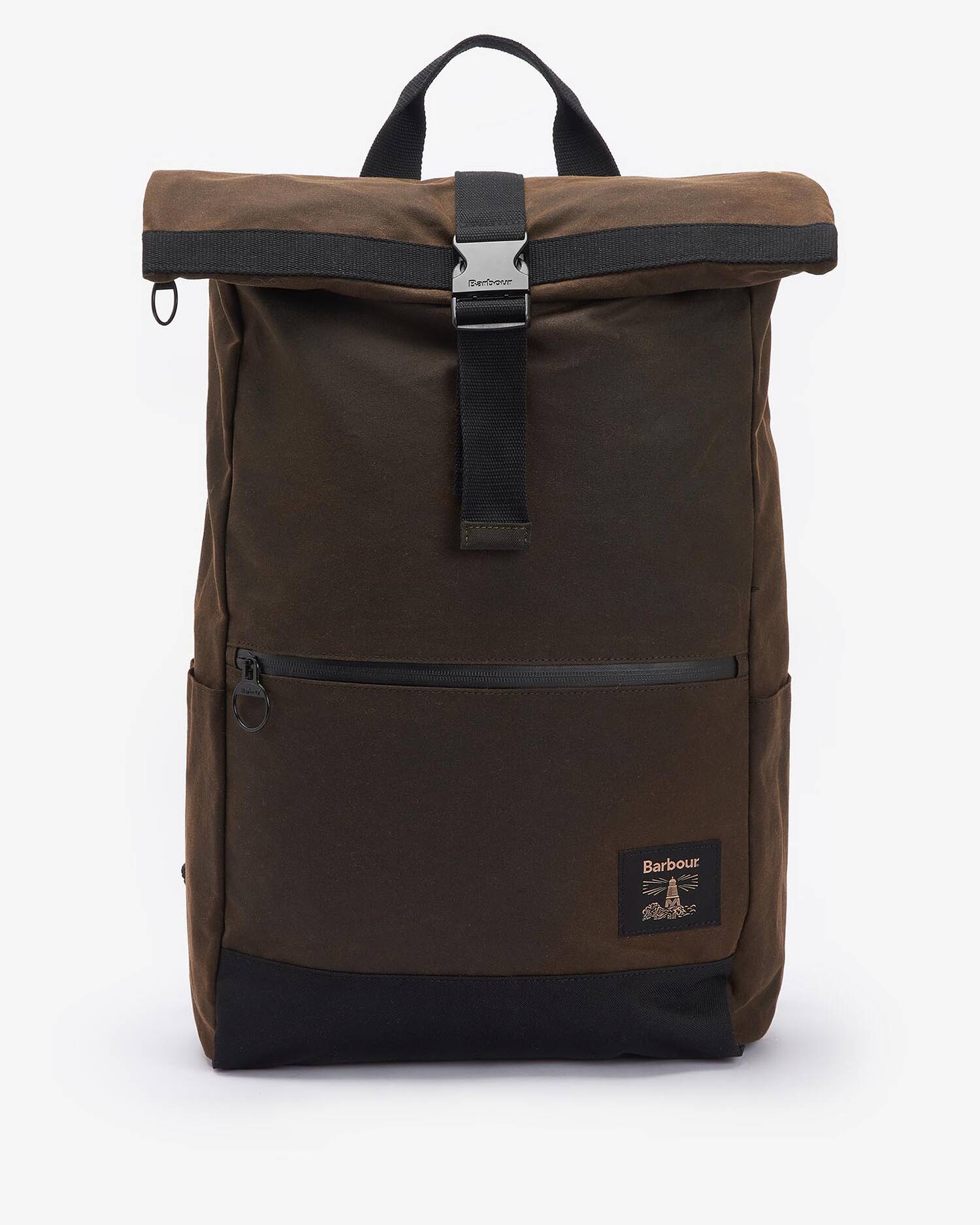 Field Roll Top Waxed Backpack Olive/Black