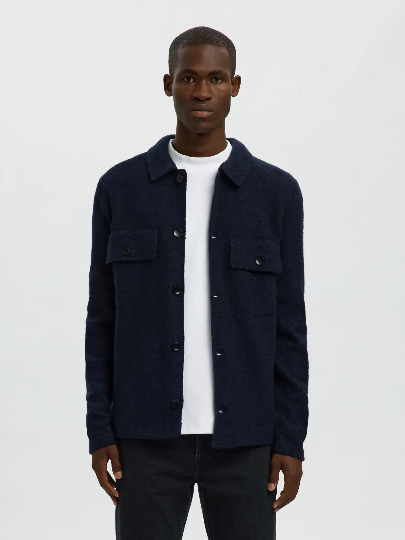 Nealy LS Knit Workwear Cardigan Noos Sky Captain