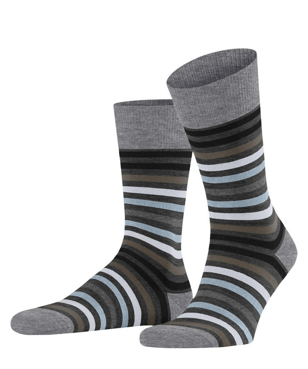 Tinted Stripe Mens Socks Asphalt Mel
