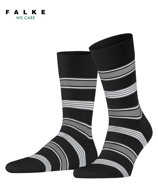 Marina Stripe Mens Socks Black