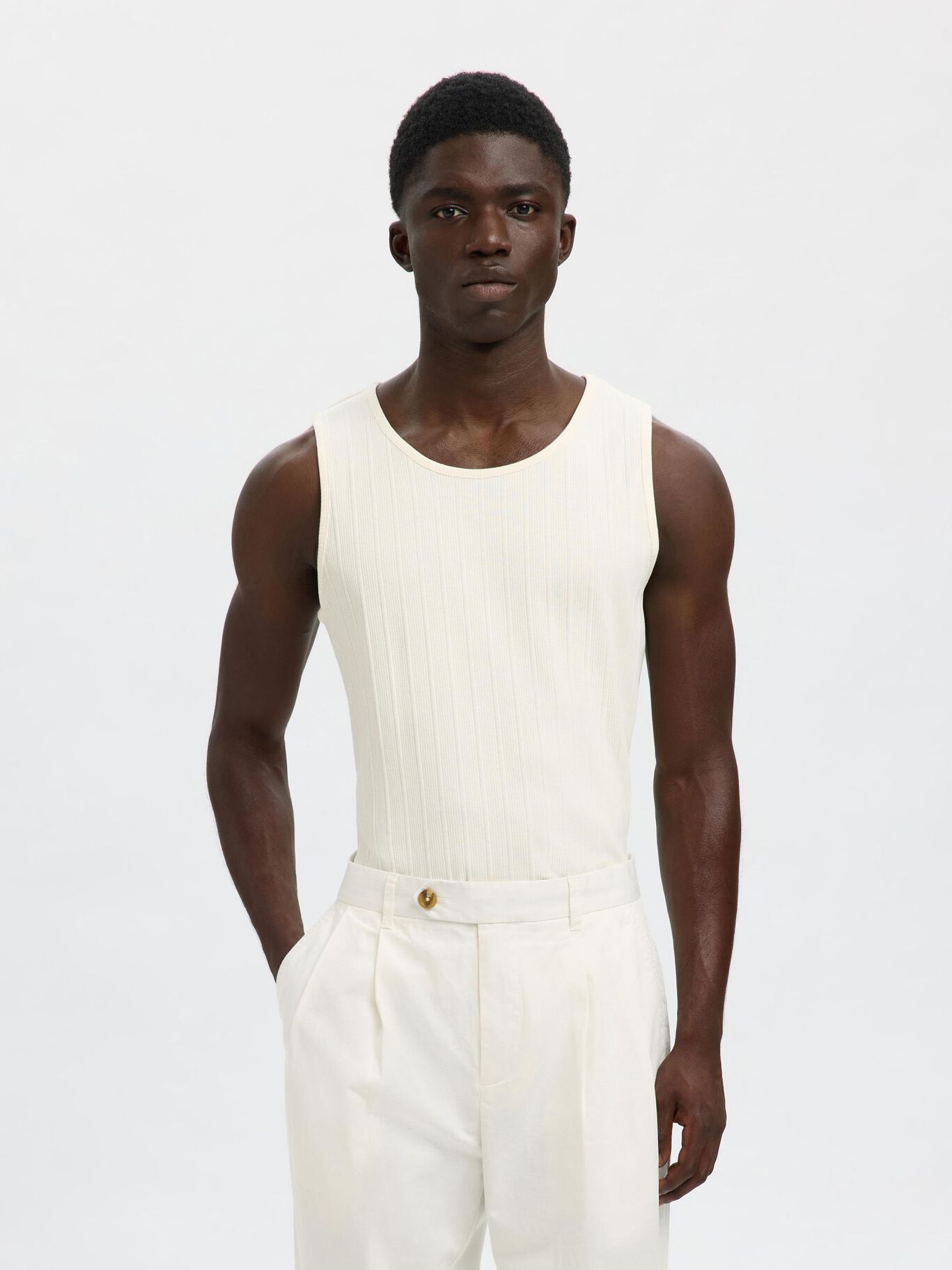 Dean RIbbed Tanktop Egret