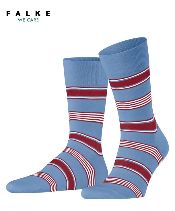 Marina Stripe Mens Socks Cornflower Blue