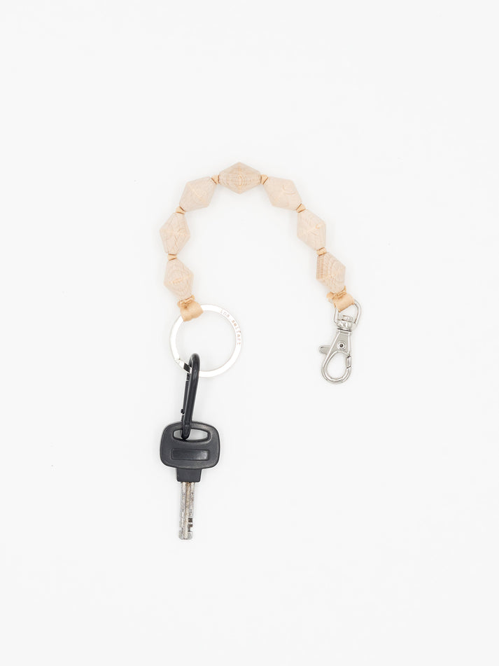 Perlenzickzack Short Natural Keychain