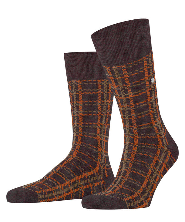 Grid Socks Claret