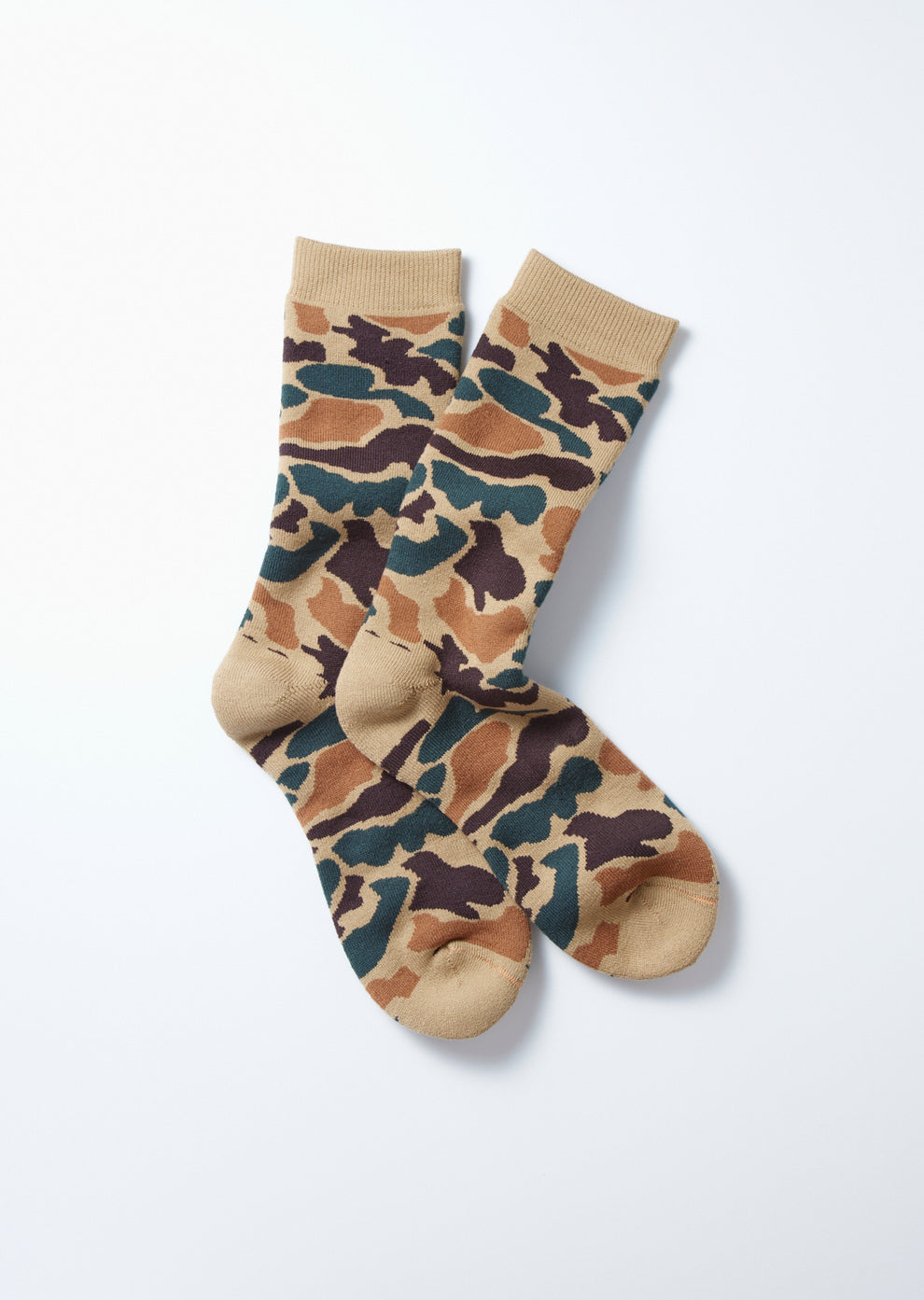 Loose Pile Camo Crew Socks Khaki