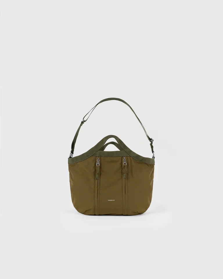 Grid Expandable Crossbody Bag Olive