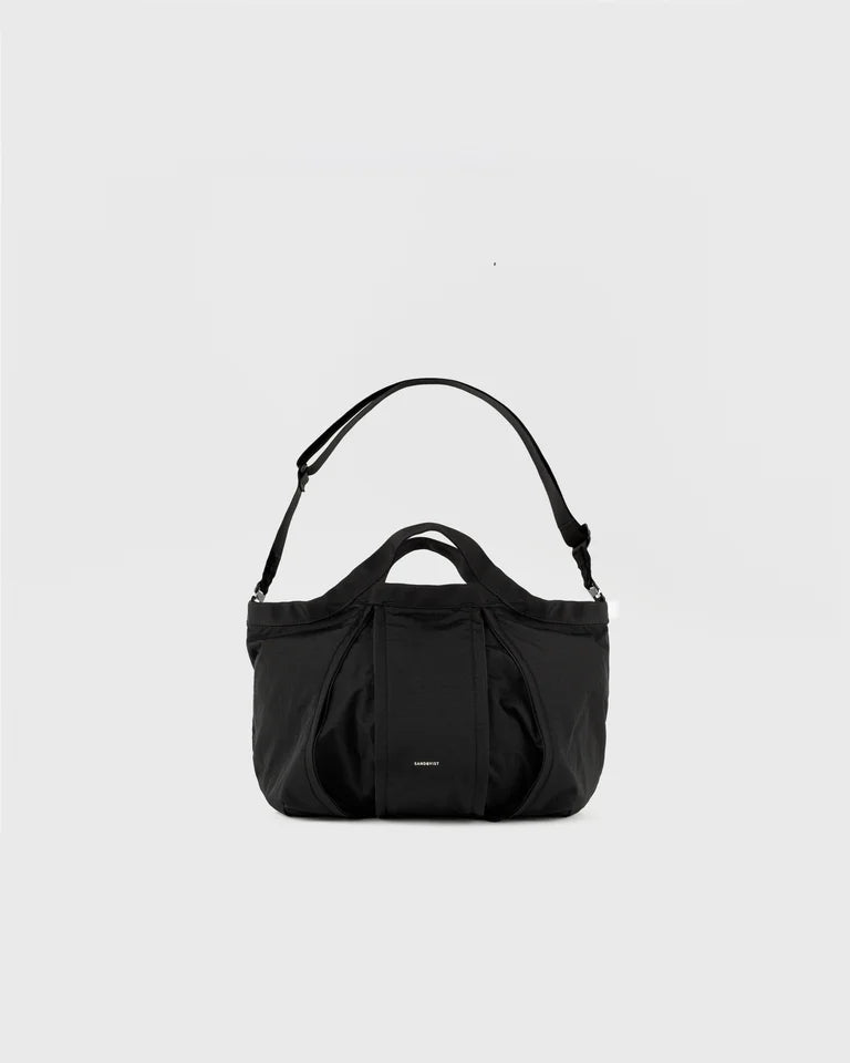 Grid Expandable Crossbody Bag Black