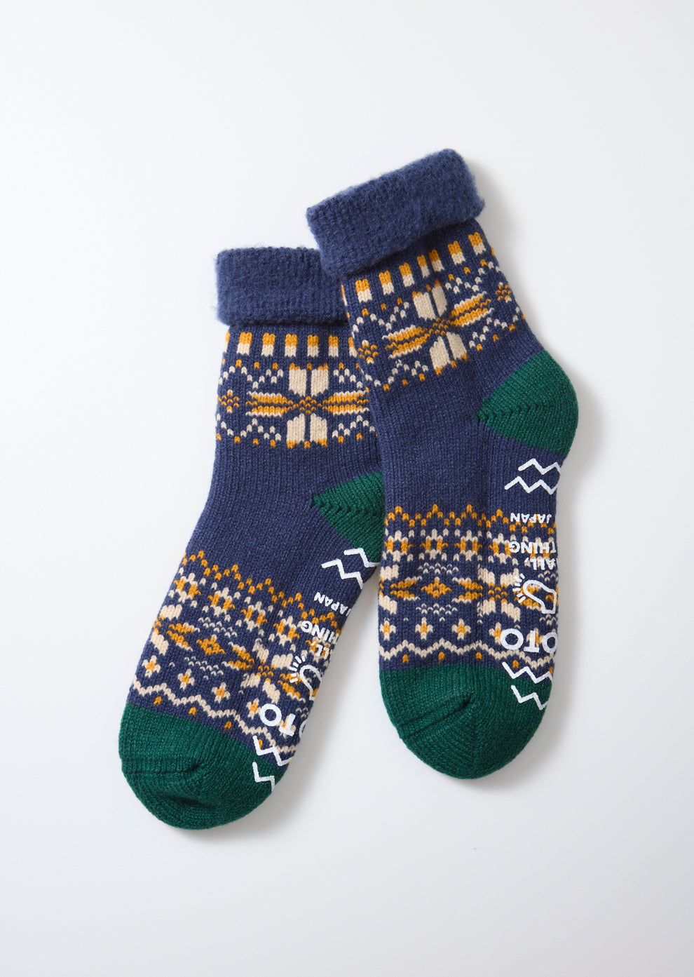 Comfy Room Socks Navy Snowflake
