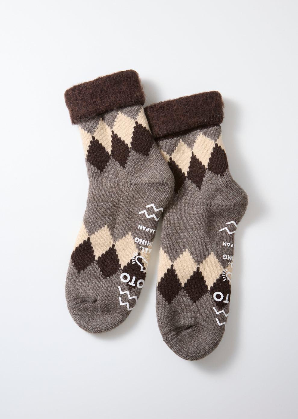 Comfy Room Socks Brown/Dark Grey Diamond
