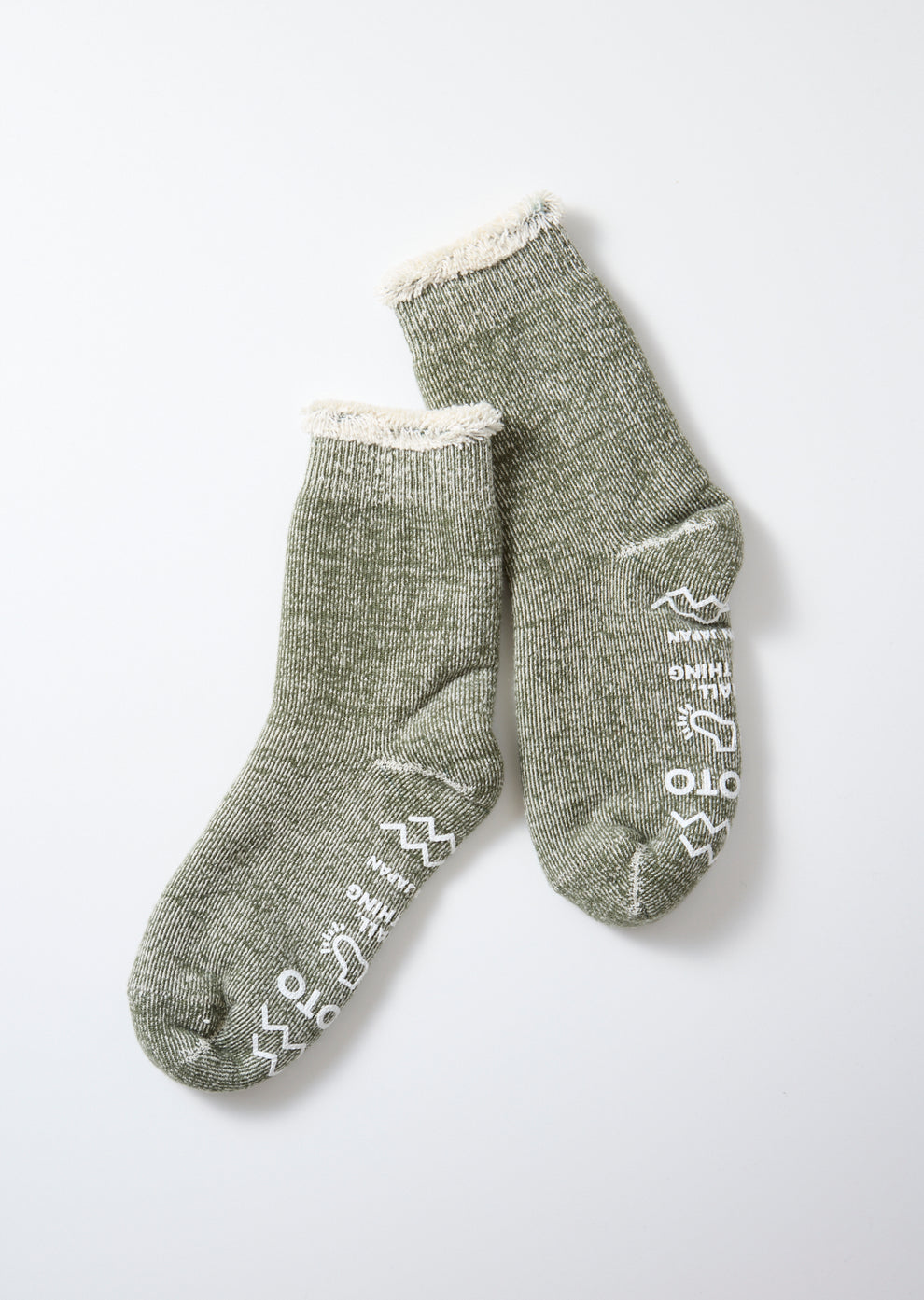 Double Face Room Socks Moss Green