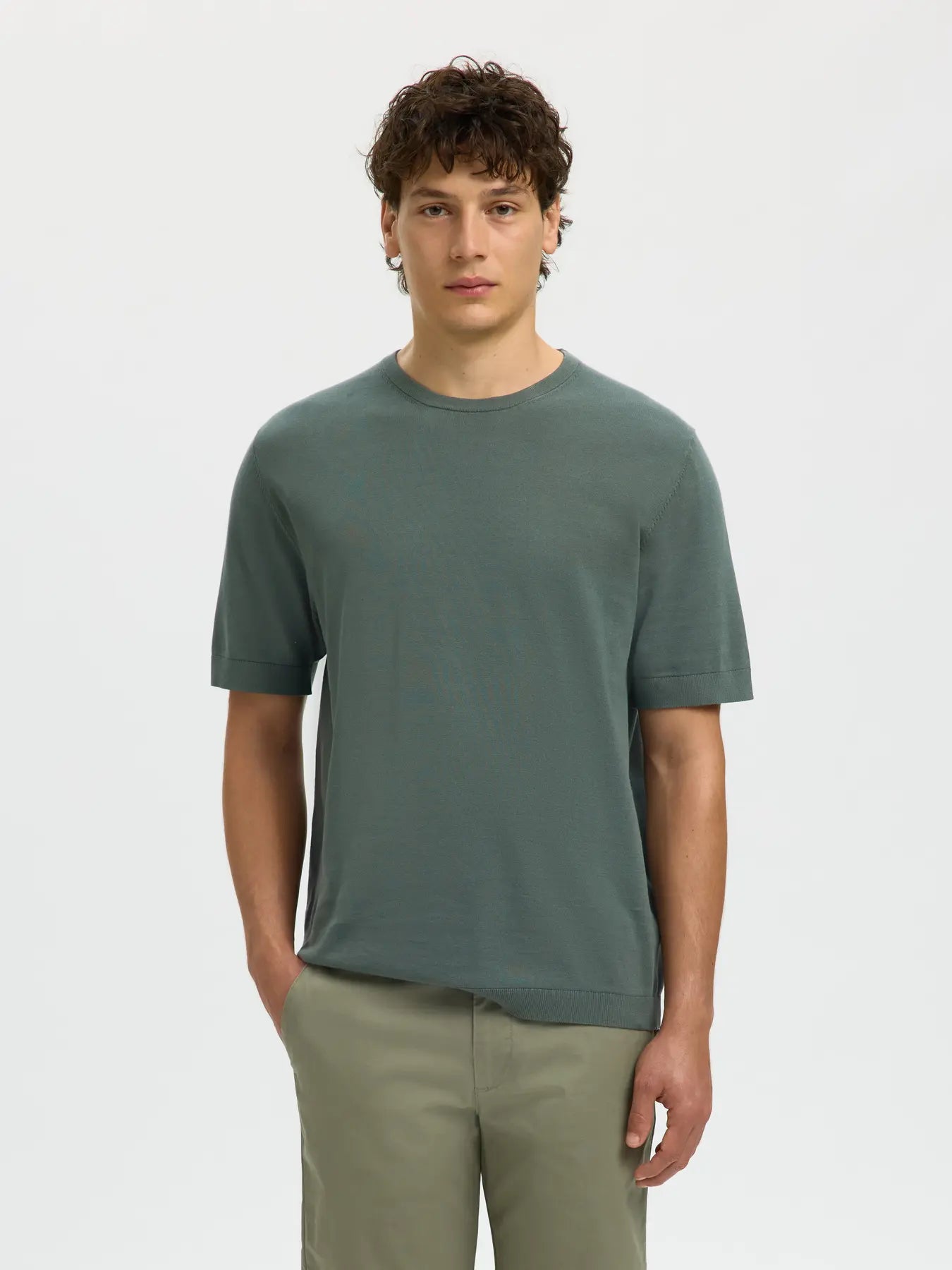 Torino SS Knit Crew Neck T Shirt Balsam Green