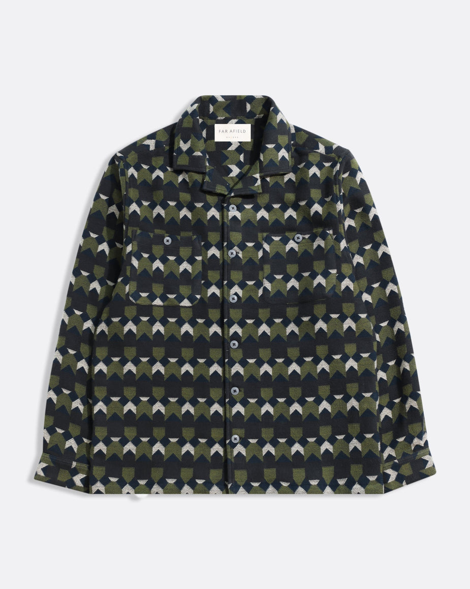 Hiro Overshirt/Jacket Arrows Box Fit Green