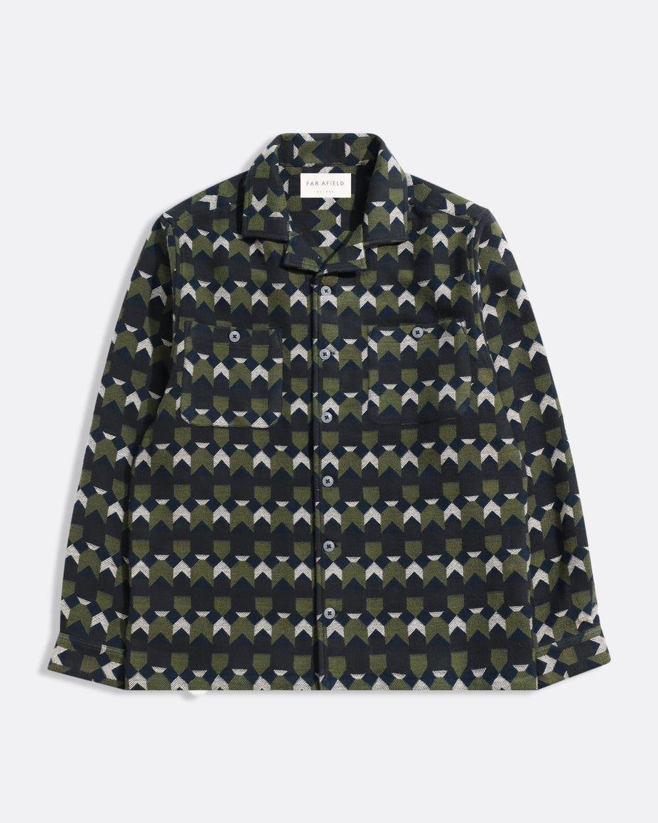 Hiro Overshirt/Jacket Arrows Box Fit Green