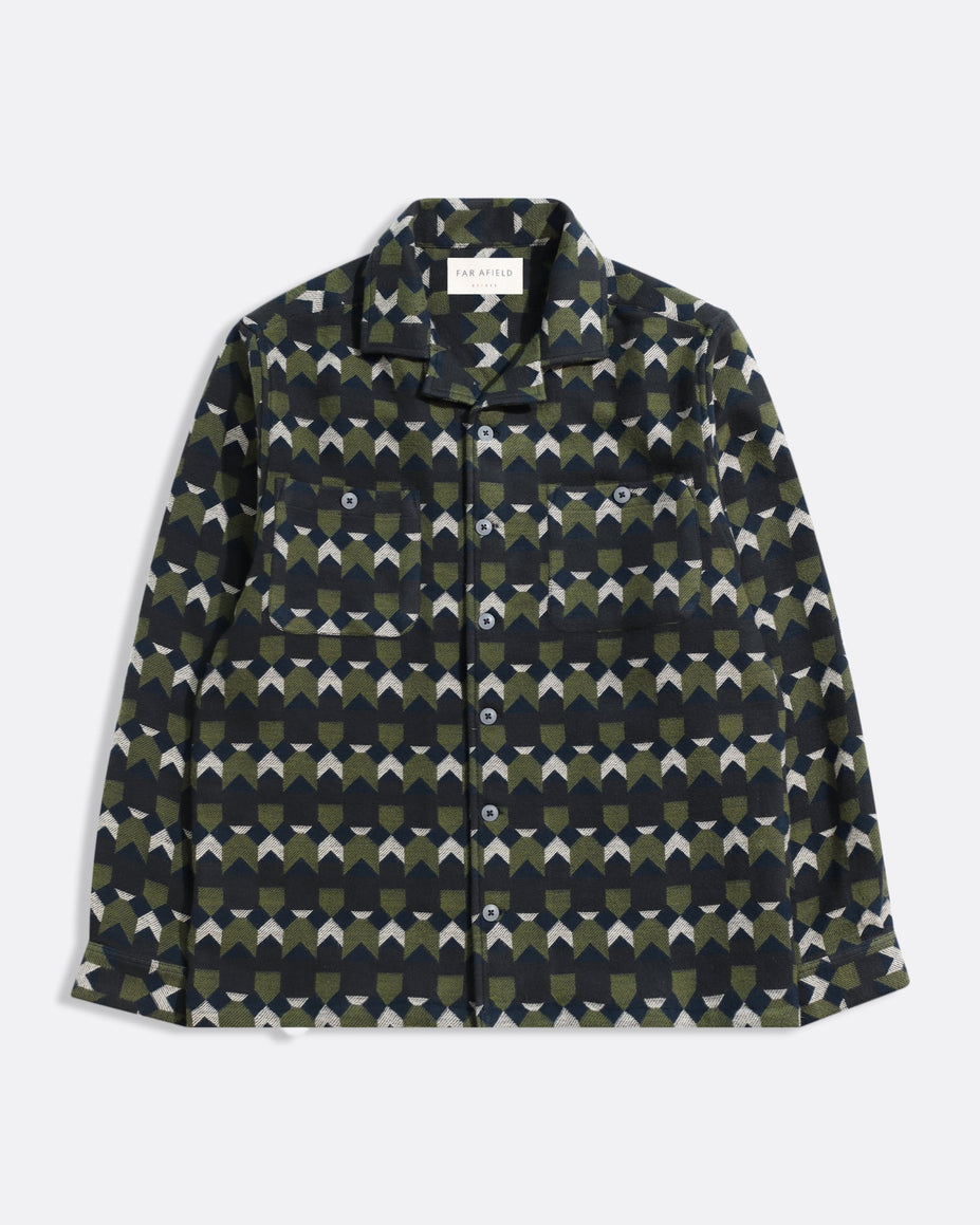 Hiro Overshirt/Jacket Arrows Box Fit Green