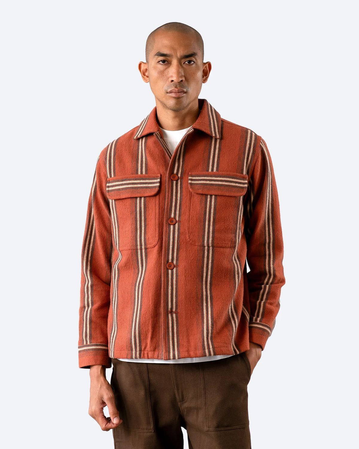 Normsk Jacket Burnt Orange Yara Stripe
