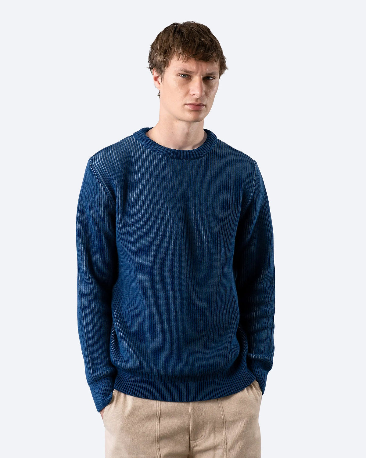Hamish Ribbed Blue Jumper