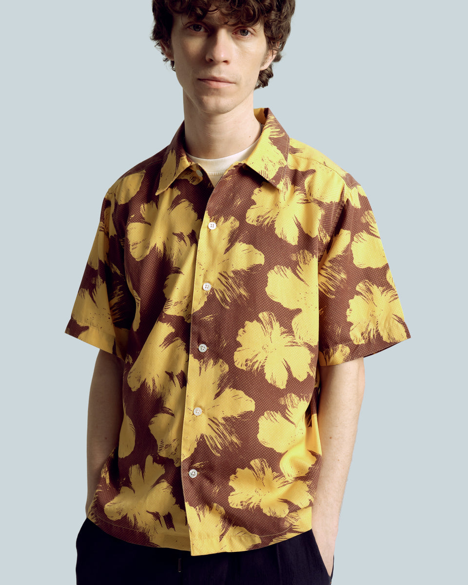 Busey Shirt Pixel Floral Yellow/Red