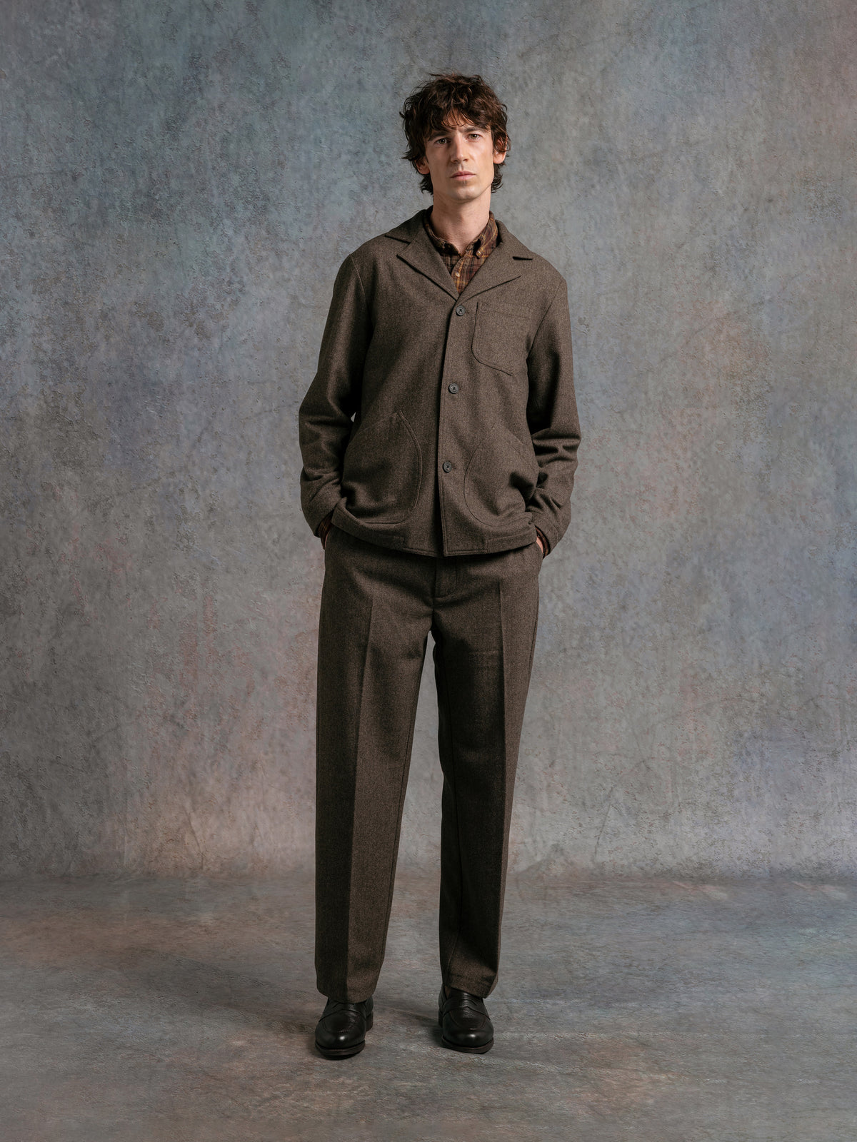 Moray Trouser Herringbone Woll Olive