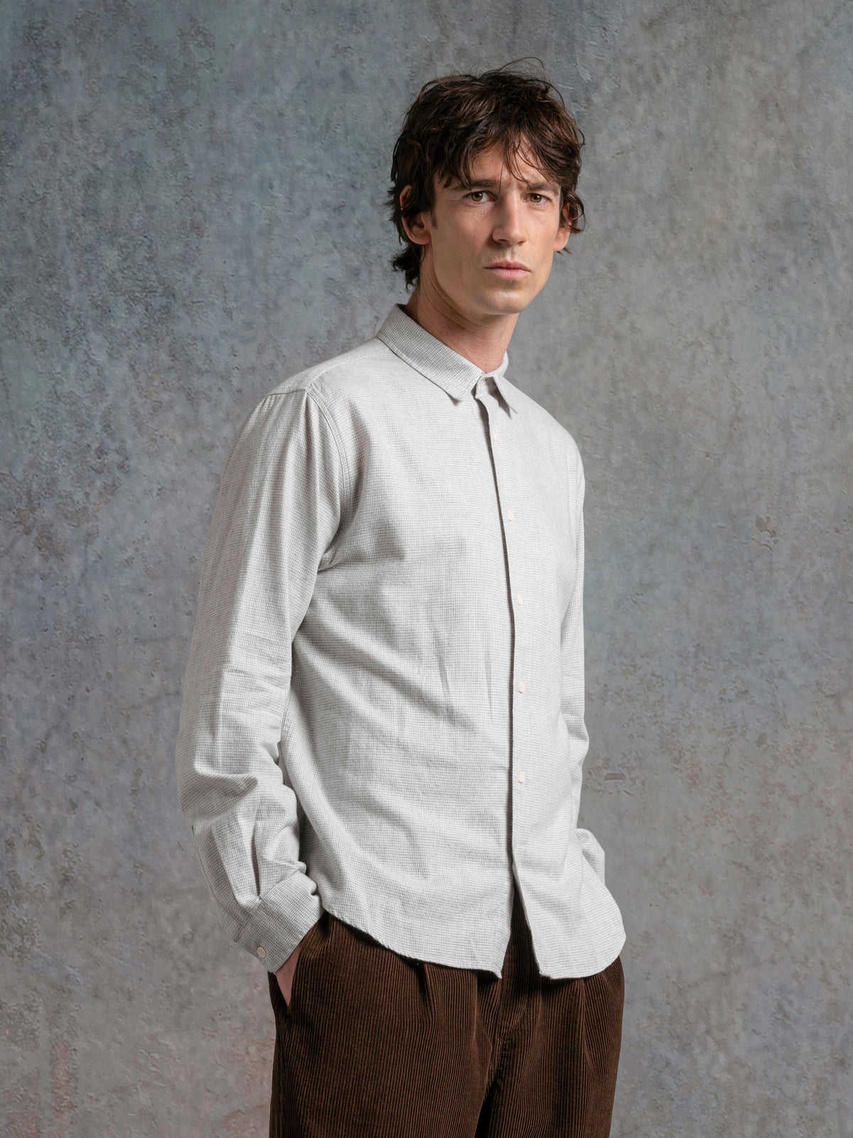 Dirleton Shirt Grey Houndstooth