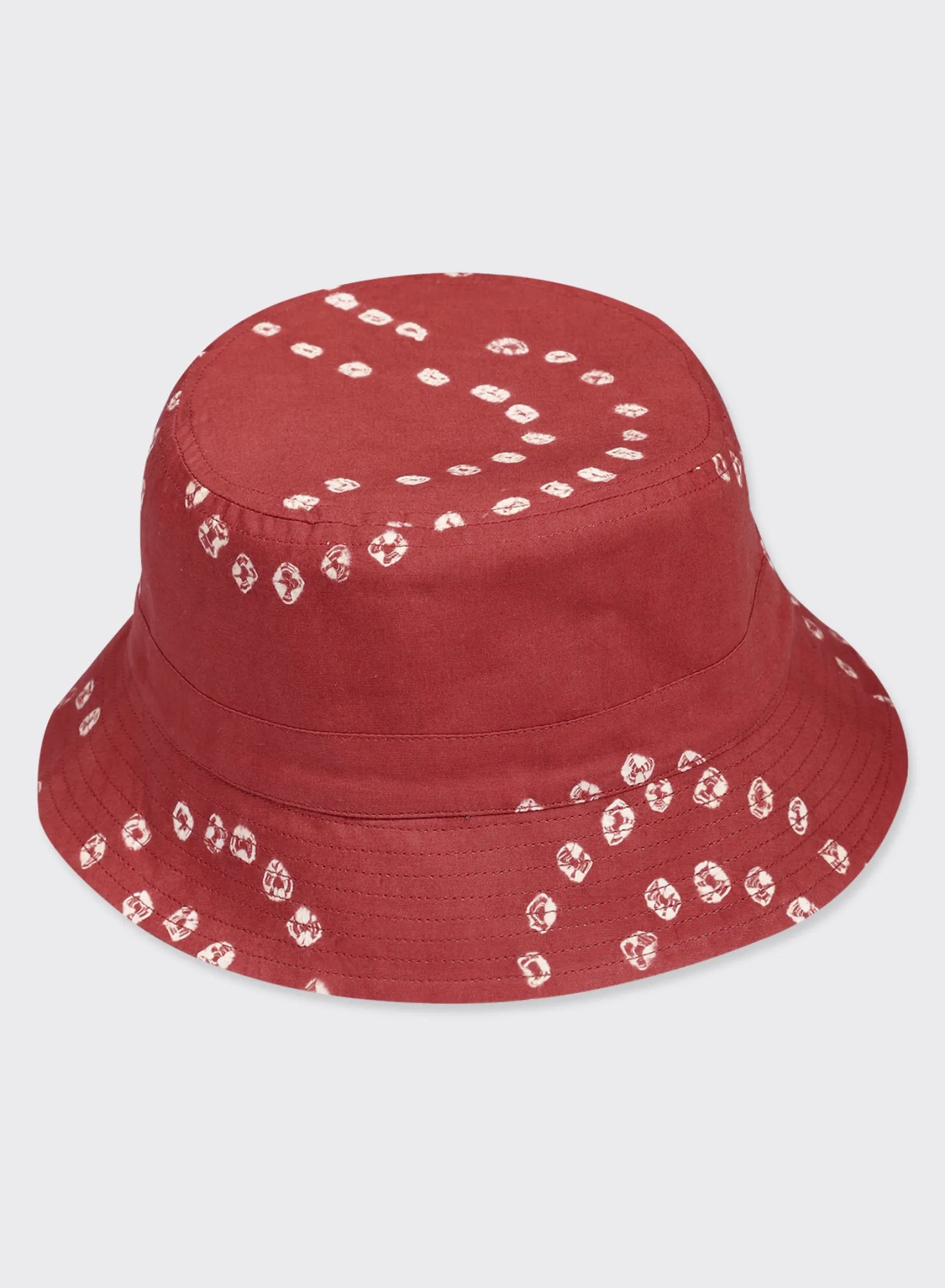 Bucket Hat Bandhani10 Charcoal/Red