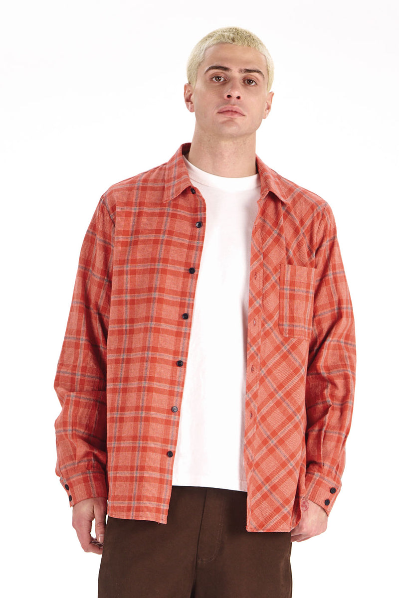 Dylan Shirt Orange/Navy Check