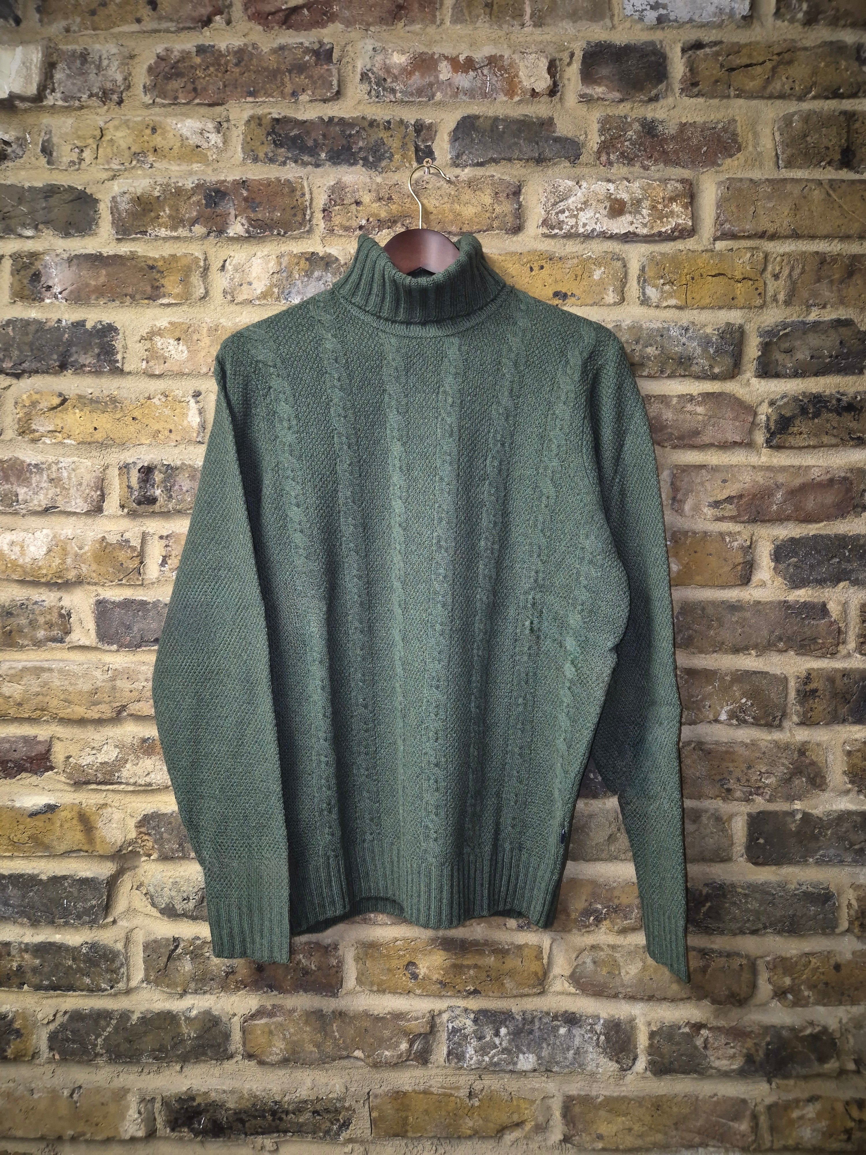 Firkin Cable And Moss Front Roll Neck Jumper