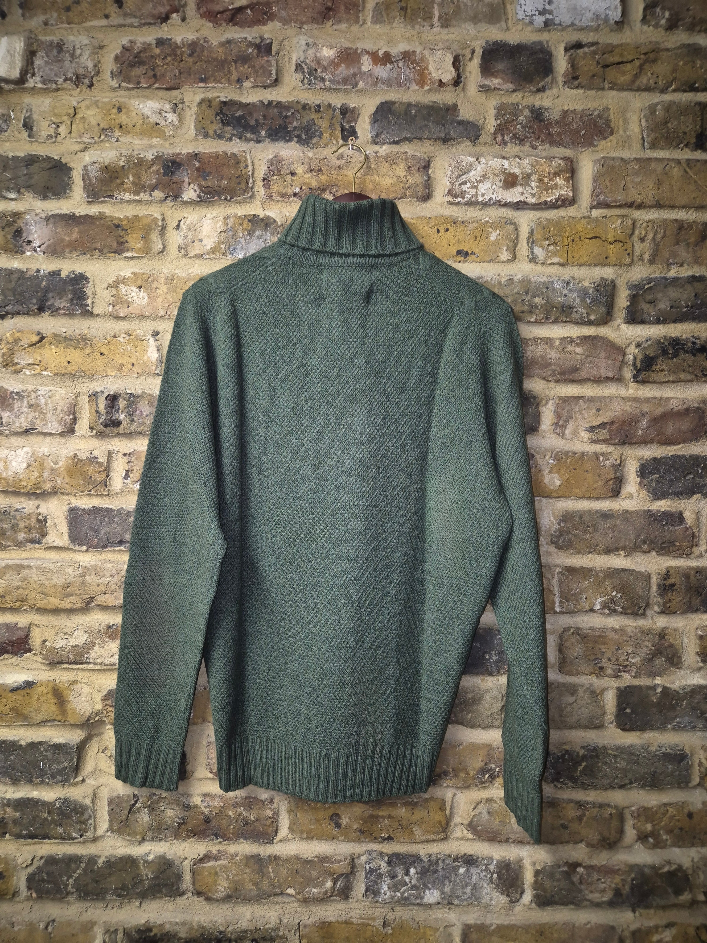 Firkin Cable And Moss Front Roll Neck Jumper