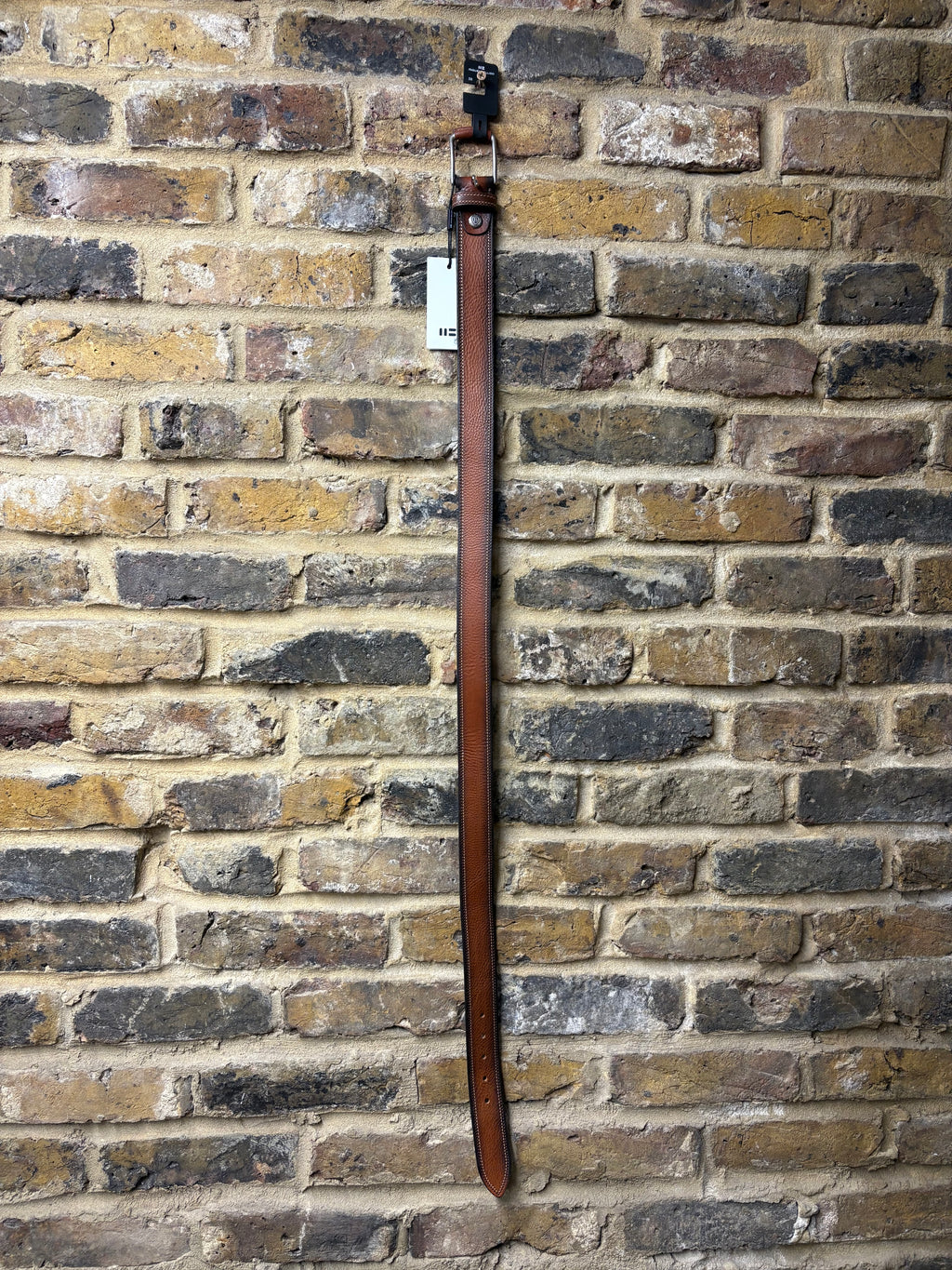 4105 Jeans Leather Belt Brown Cream Stitch