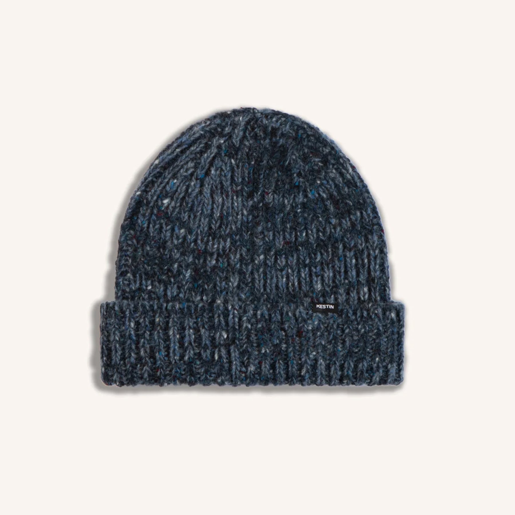 Isla Beanie Navy Marl Merino Wool