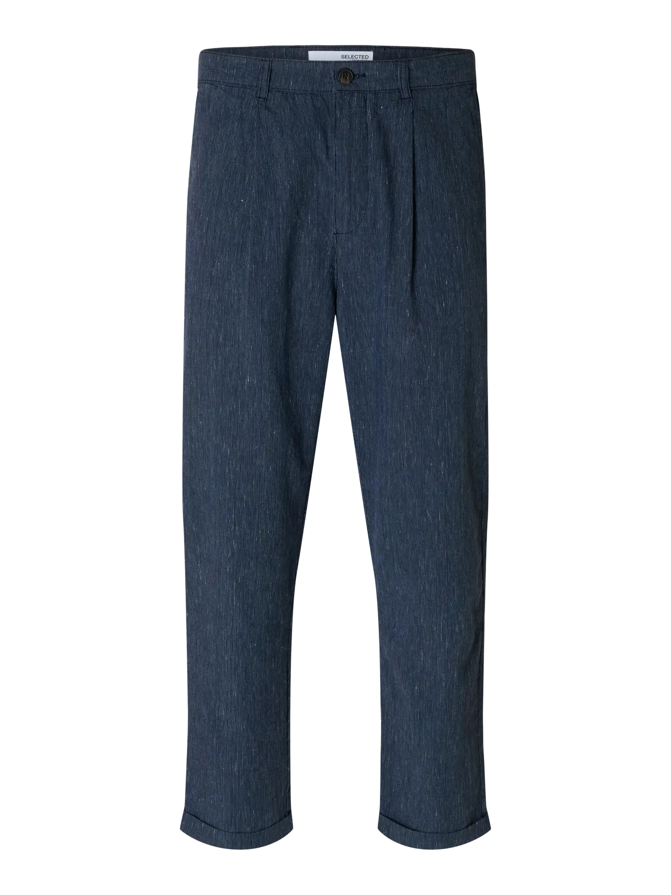 180 Relaxed Crop Ron Linen Blend Pant Dark Navy Structure