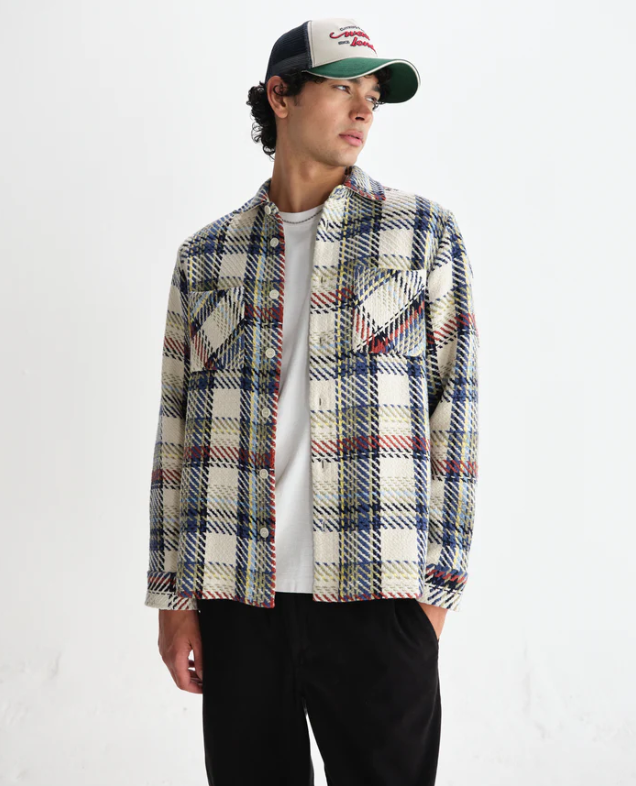 Whiting Overshirt Jazz Weave Ecru/Multi