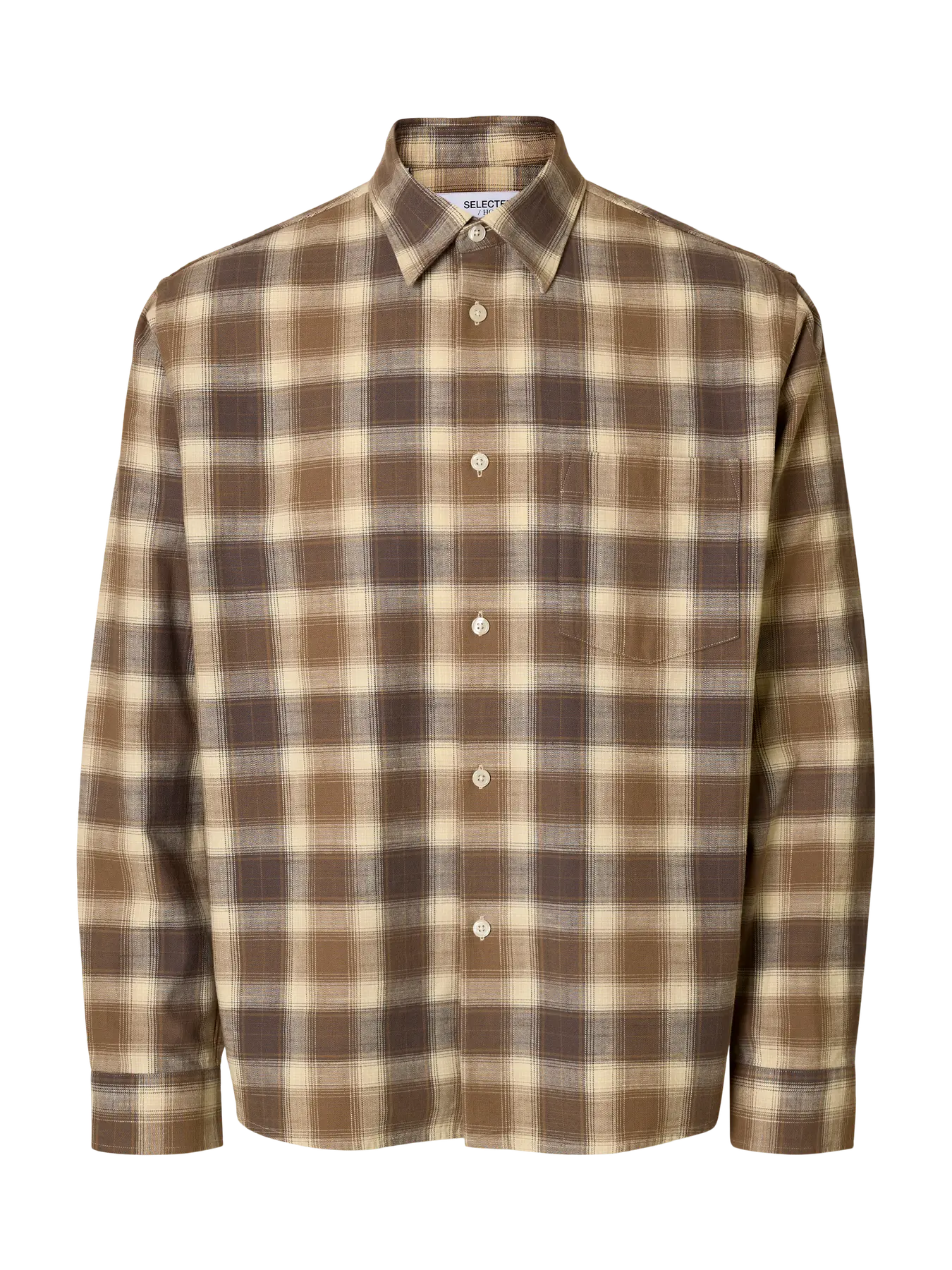Menzo LS Check Overshirt Plum Kitten Brown