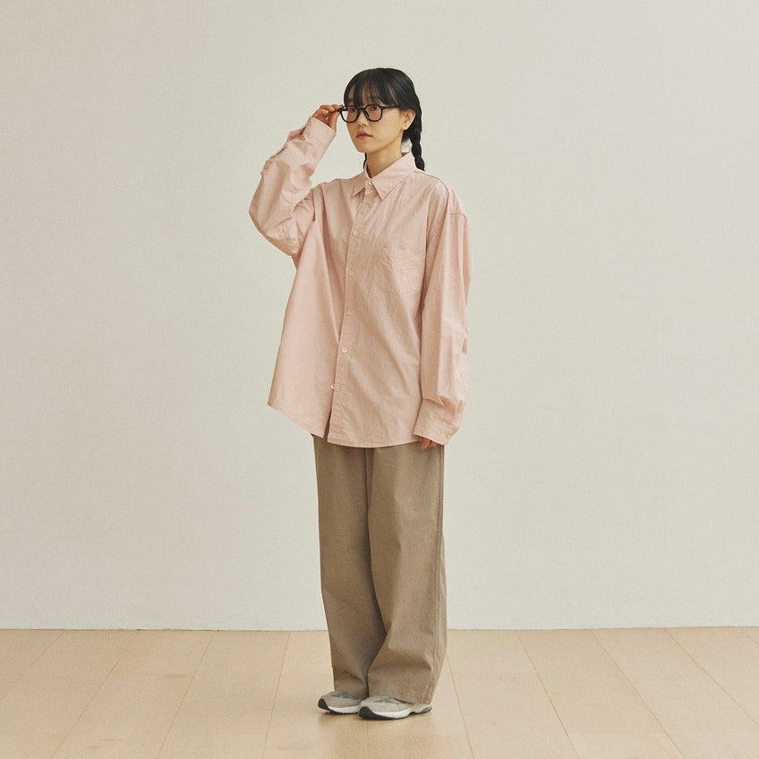 Relaxed Cotton Shirt Light Pink