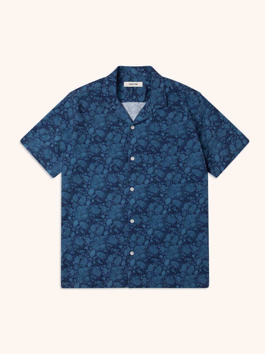 Crammond Shirt Blue/Marble Print