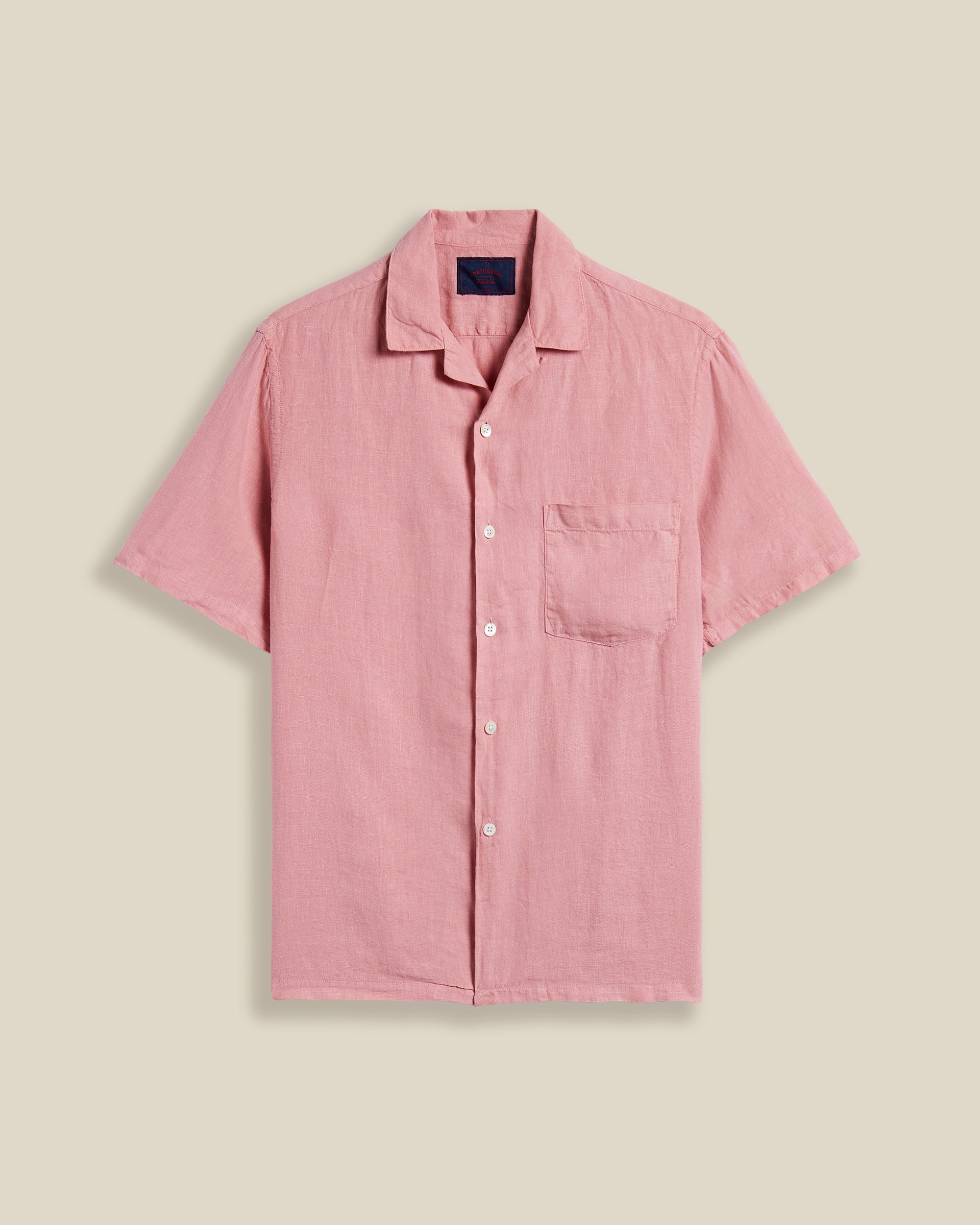 Linen Camp Collar Shirt Rose