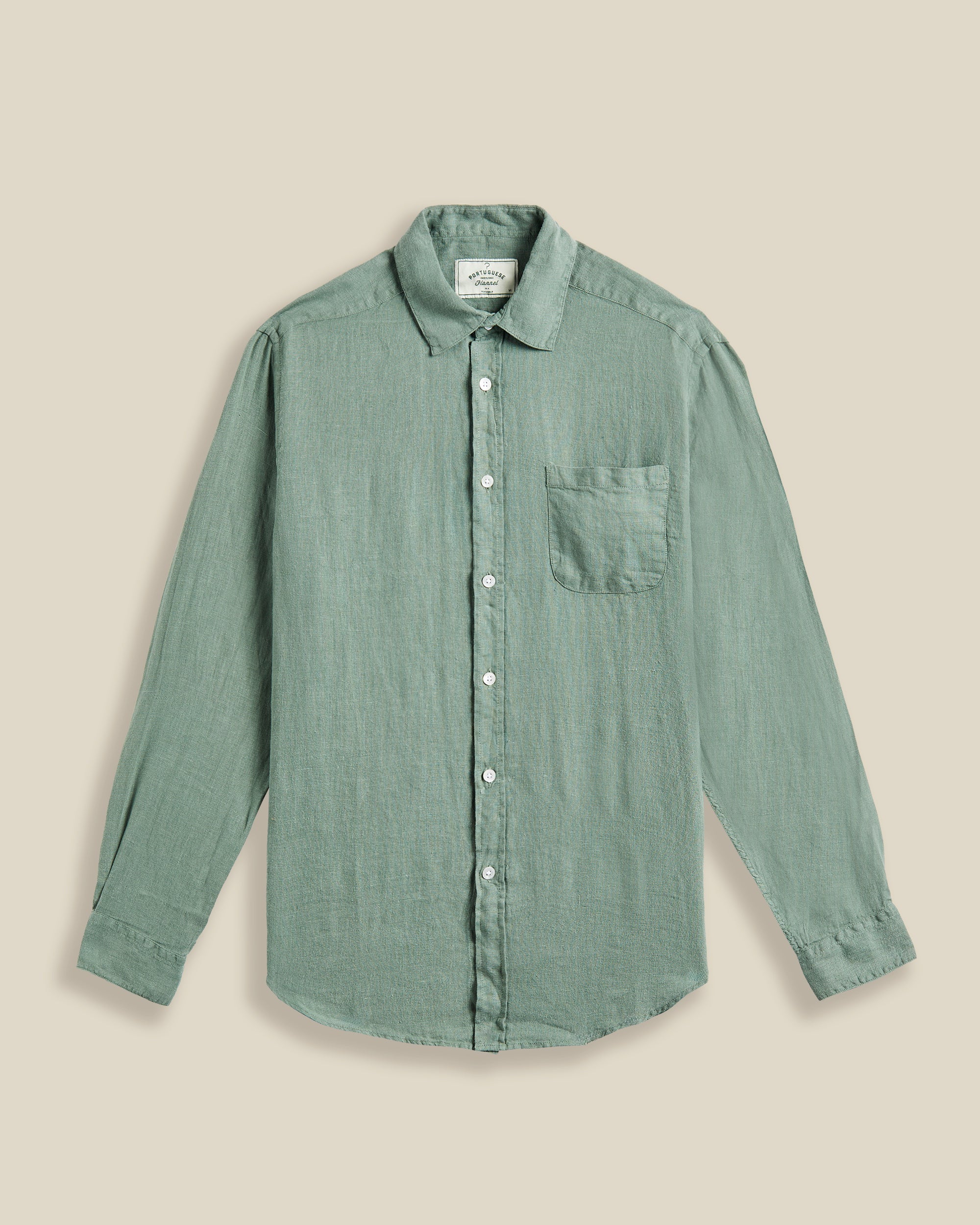 Linen Shirt Dry Green