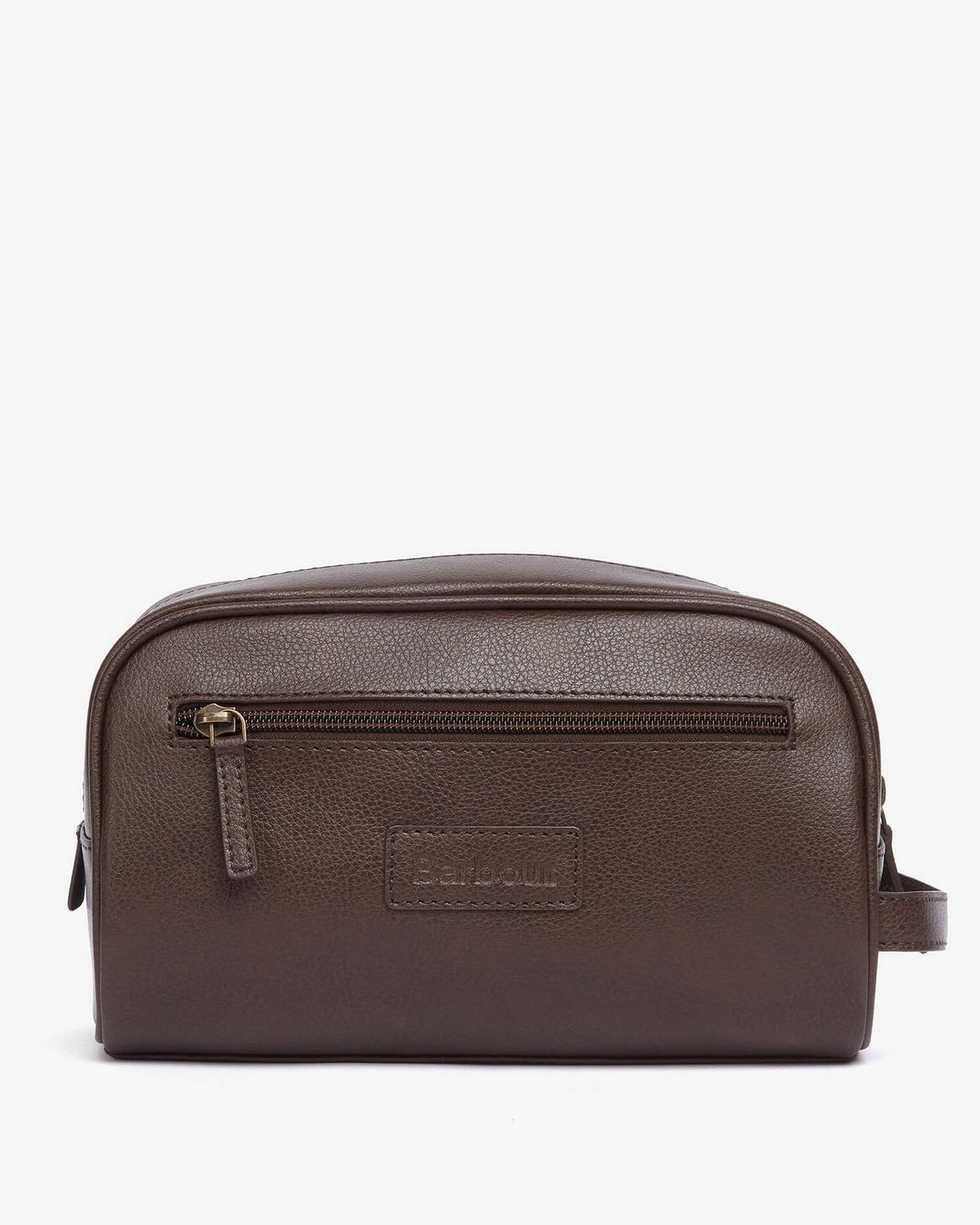 Leather Washbag Dark Brown
