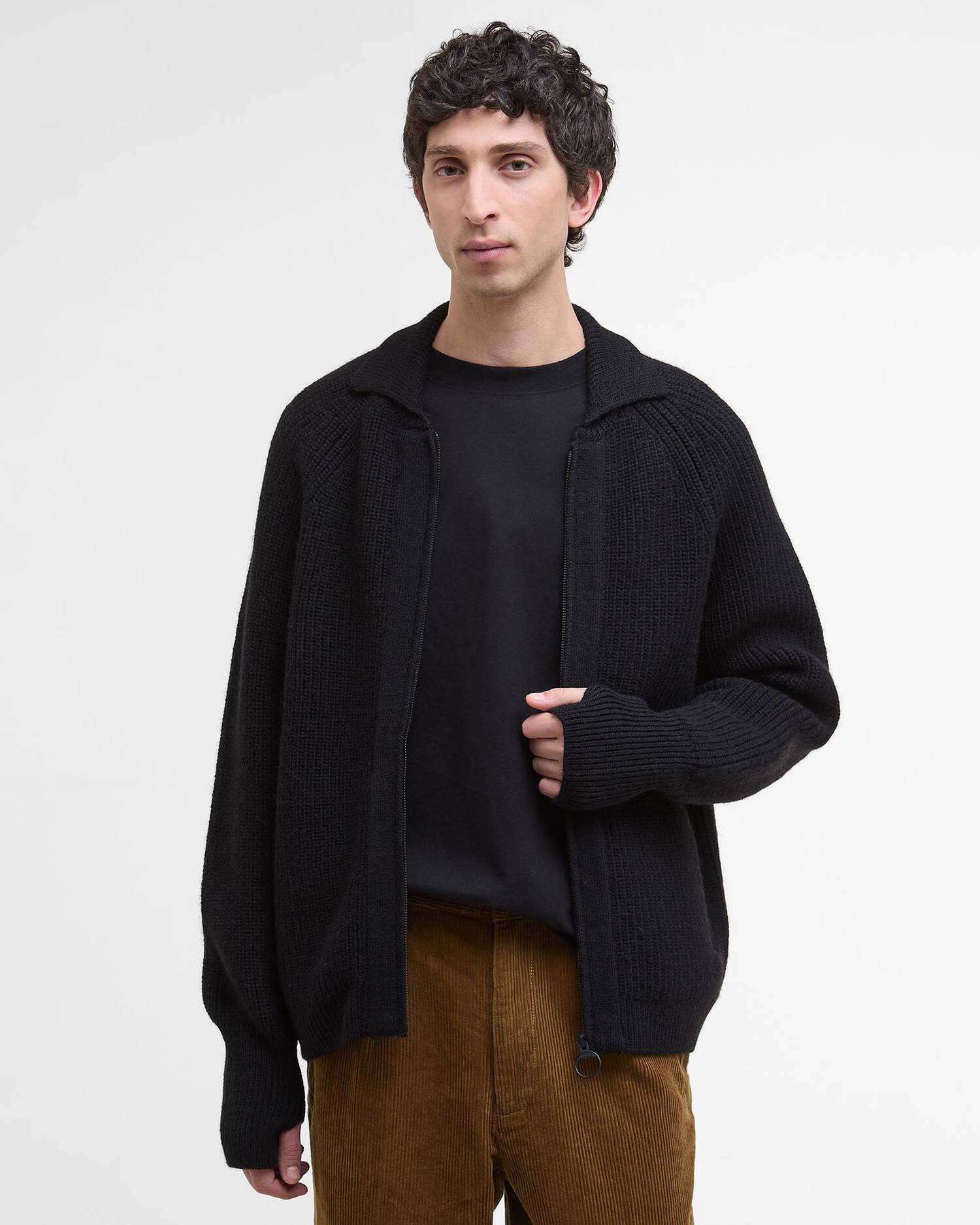 Garthman Zip Up Jumper Black