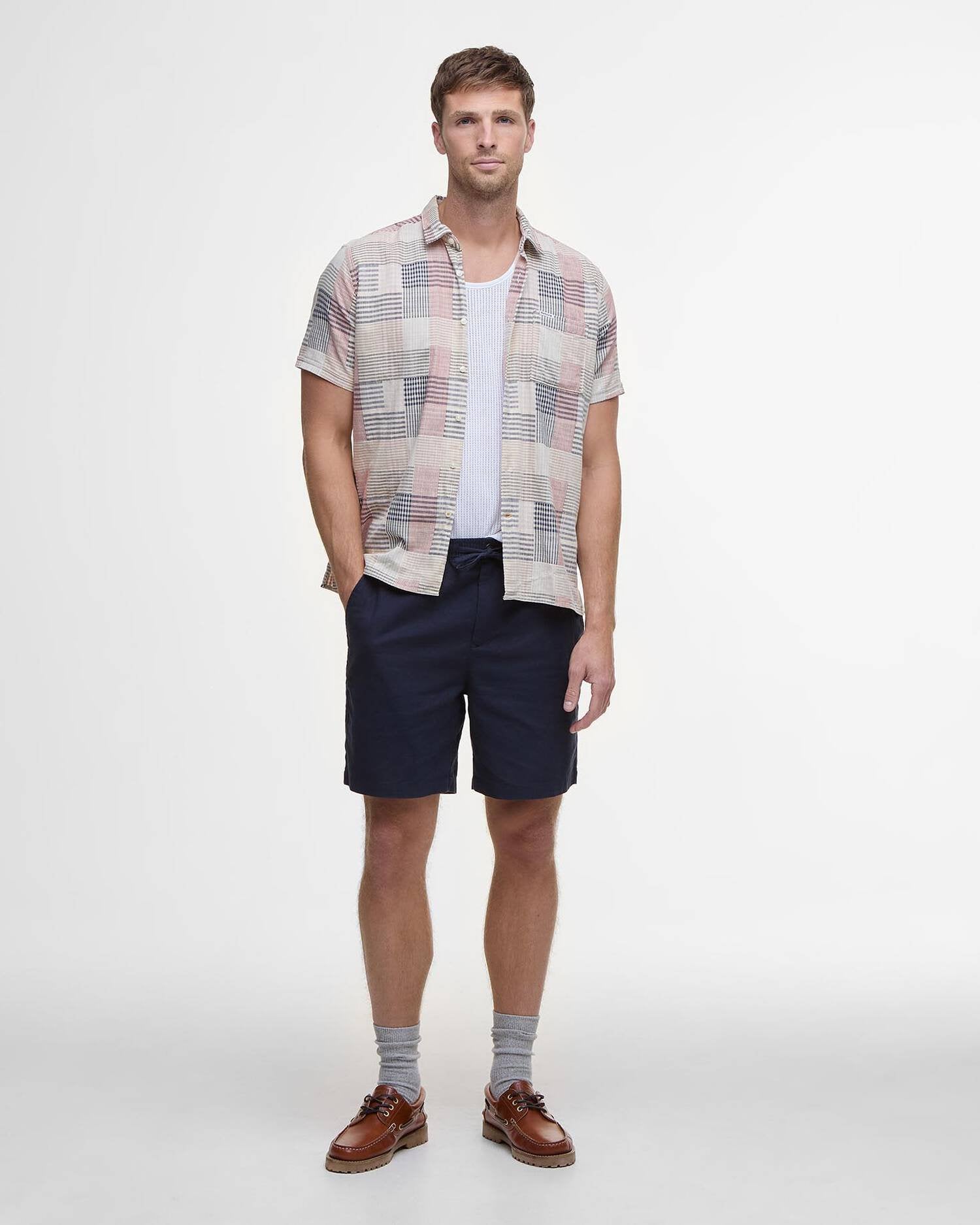 Cotton/Linen Shorts Navy