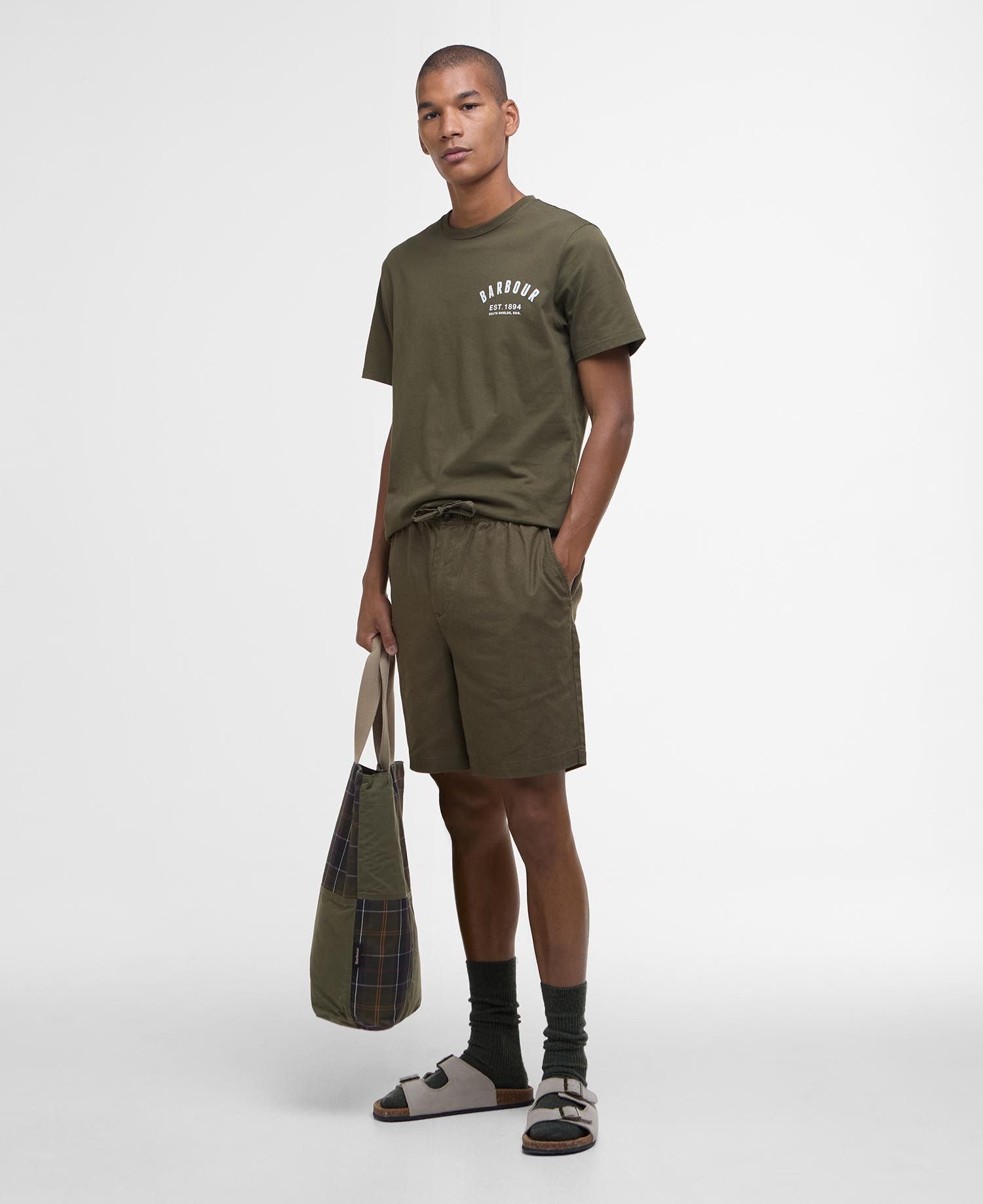 Cotton/Linen Shorts Light Sage