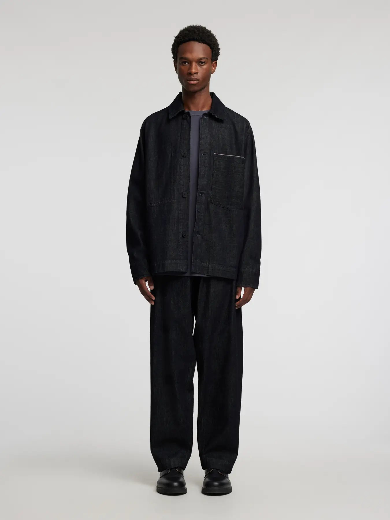 Loki Selvedge Denim Rinse Overshirt Blue Denim