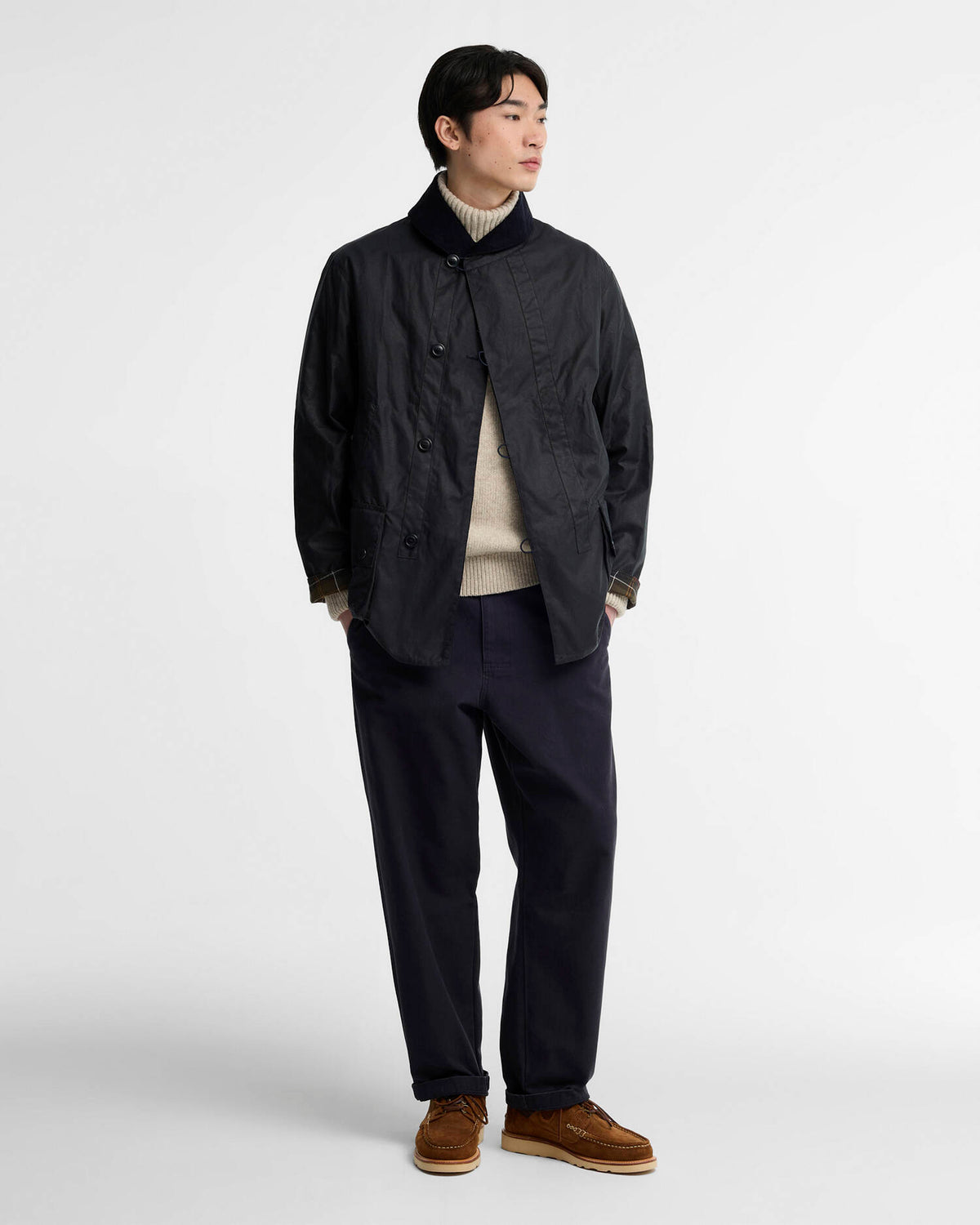 Maculae Waxed Jacket Navy