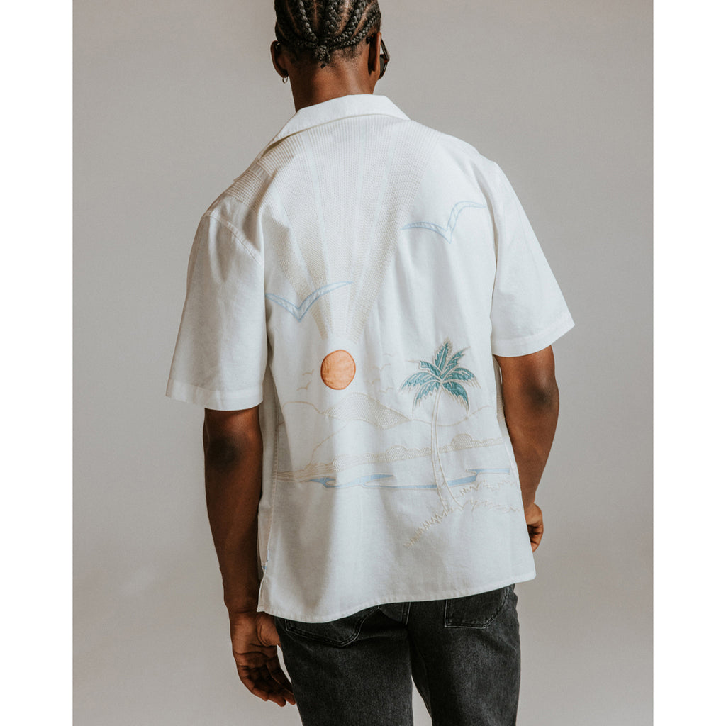 Didcot SS Shirt Summer Back Appliqué Ecru