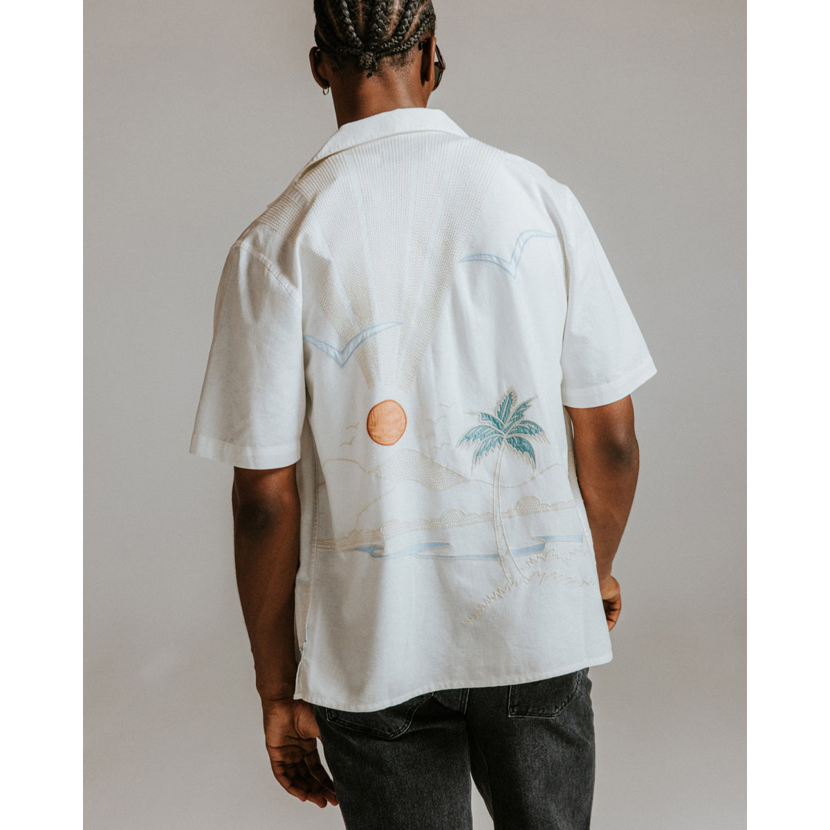 Didcot SS Shirt Summer Back Appliqué Ecru